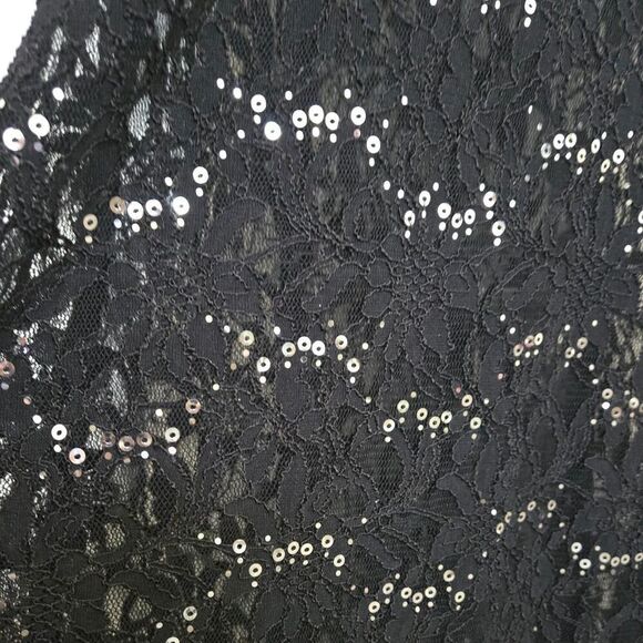 My Michelle Vintage Black Lace Sequins V Neck Prom Dress Evening Dress s… - Picture 9 of 13